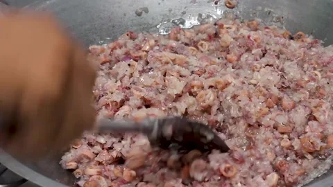 Cooking squid meat Stock Footage 276149505