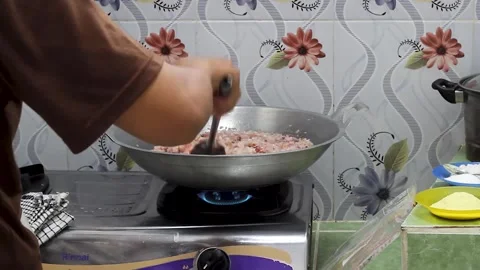 Cooking squid meat Stock Footage 276149918