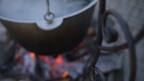 Cooking at the stake Stock-Footage 87483170