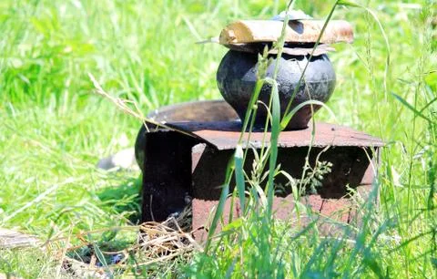 Cooking at the stake Stock Photos