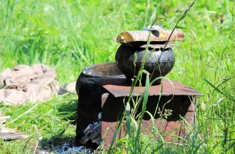 Cooking at the stake Stock Photos