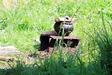 Cooking at the stake Stock Photos
