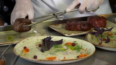 Cooking steaks, barbecue Stock Footage 83181231