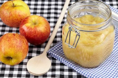 Cooking stewed apples Stock Photos