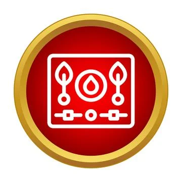 Cooking stove burner interface with flame icons Stock Illustration