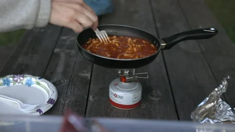 Cooking on stove Stock Footage 263786673