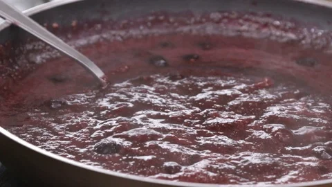 Cooking strawberry jam Stock Footage 93846716