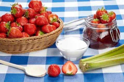 Cooking strawberry jam Stock Photos