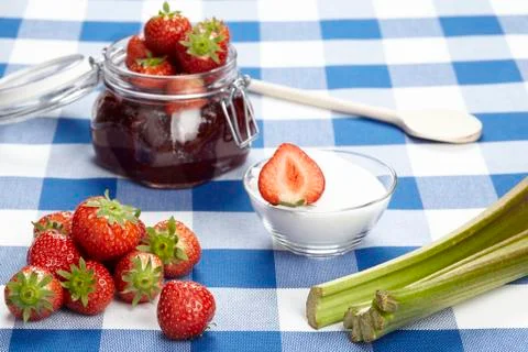 Cooking strawberry jam Stock Photos