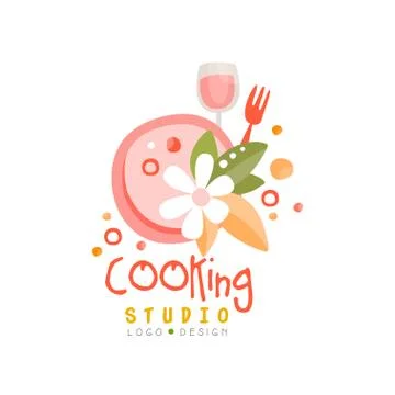 Cooking studio logo design, emblem can be used for culinary class, school Stock Illustration