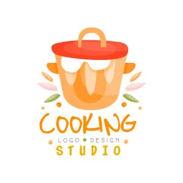 Cooking studio logo design, kitchen emblem can be used for culinary class Stock Illustration