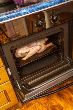 Cooking stuffed chicken Stock Photos