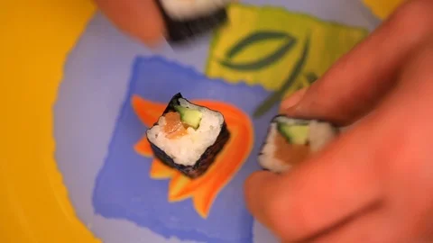 Cooking a sushi at home Stock Footage 99792875