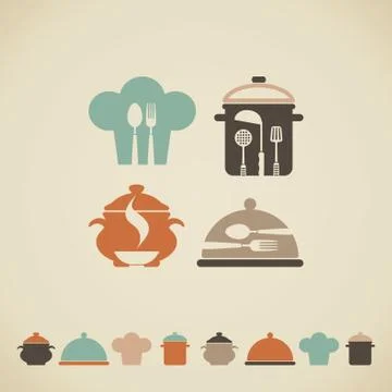 Cooking symbols Stock Illustration