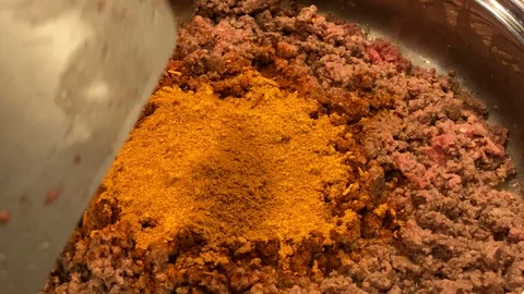 Cooking Taco Beef in Pan Stock Footage 122648329
