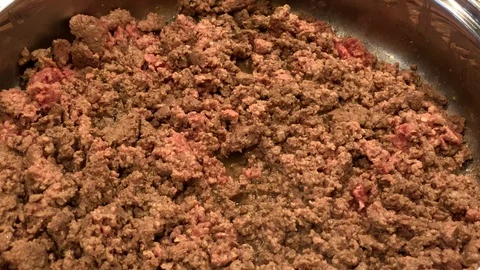 Cooking Taco Beef in Pan Stock Footage 122648366