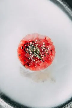 Cooking Tartar of beef Stock Photos