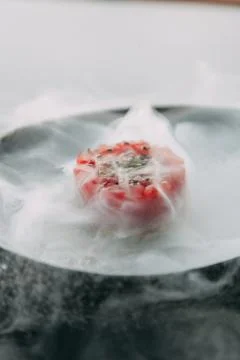 Cooking Tartar of beef Foto stock