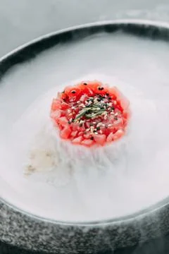 Cooking Tartar of beef Stock Photos