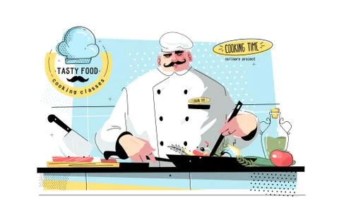 Cooking time and culinary project Stock Illustration