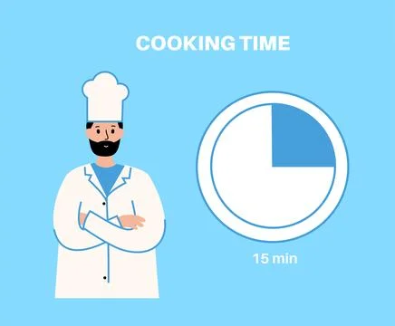 Cooking time with chef Stock Illustration
