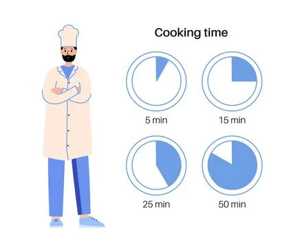 Cooking time with chef Stock Illustration