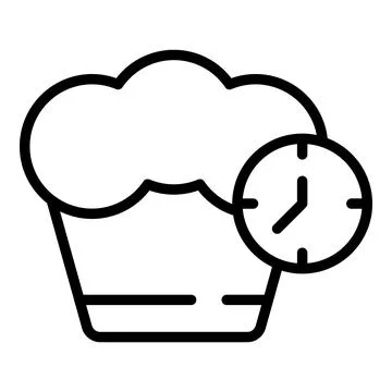 Cooking time icon outline vector. Timer chef Stock Illustration