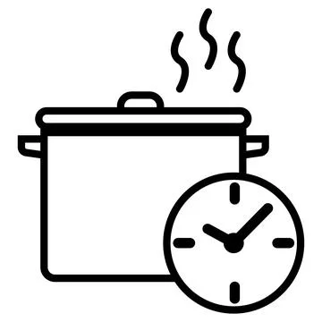 Cooking time icon. Quick cooking sign. Preparation time symbol. Stock Illustration