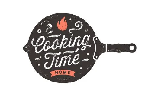 Cooking Time. Kitchen poster. Kitchen Wall Decor, Sign, Quote Stock Illustration