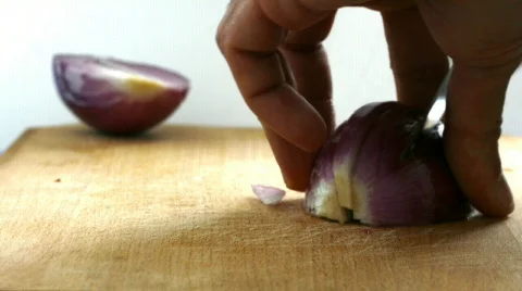 Cooking time lapse - cutting onion Stock Footage 861285