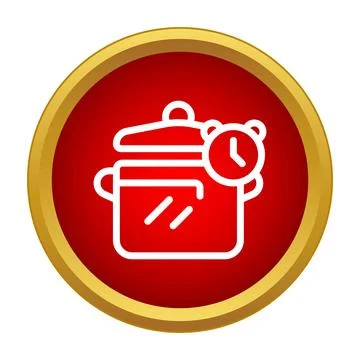Cooking time pot icon with timer concept Illustrazione stock