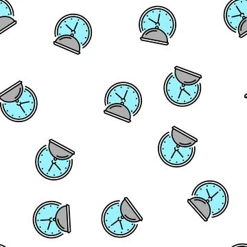 Cooking time vector seamless pattern Stock Illustration