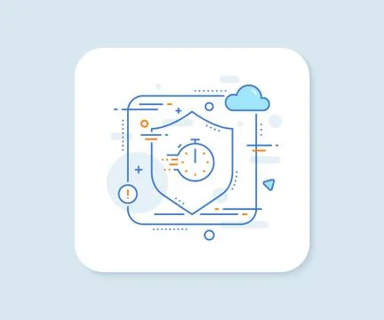 Cooking timer line icon. Frying stopwatch sign. Food preparation. Vector Illustrazione stock