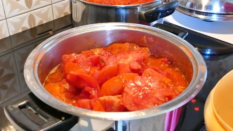 Cooking tomato sauce Stock Footage 108635234