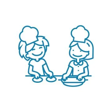 Cooking training linear icon concept. Cooking training line vector sign, symbol Stock Illustration