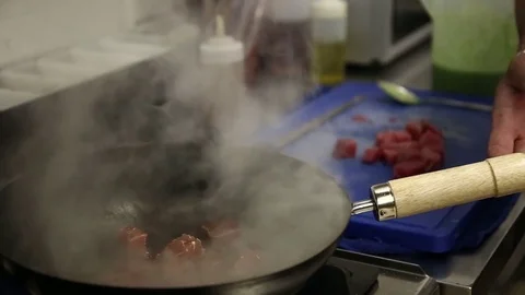 Cooking tuna by chef Stock Footage 71200215