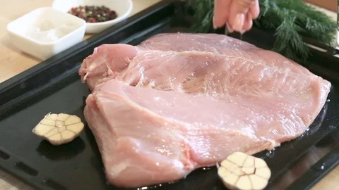 Cooking Turkey Meat Stock Footage 105320197