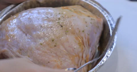 Cooking turkey meat Video stock 145934254