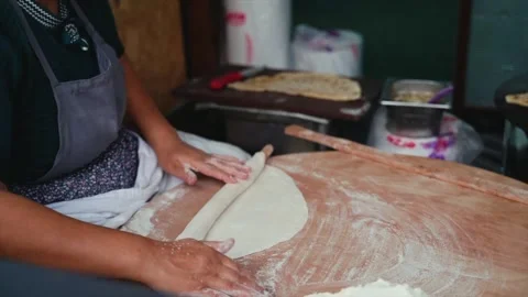 Cooking Turkish Gozleme Stock Footage 242483905