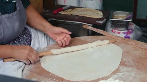 Cooking Turkish Gozleme Stock Footage 242483918
