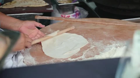 Cooking Turkish Gozleme Stock Footage 242483942