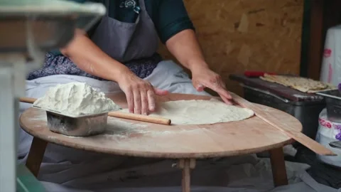 Cooking Turkish Gozleme Stock Footage 242483962