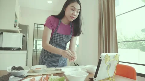 Cooking Tutorial at Home Stock Footage 314901838