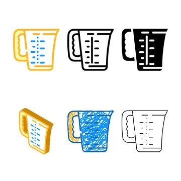 Cooking types measuring cup color icon vector Stock Illustration