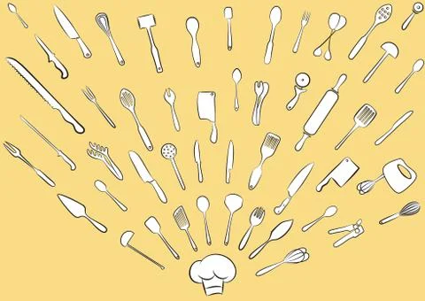 Cooking utensil set 스톡 일러스트