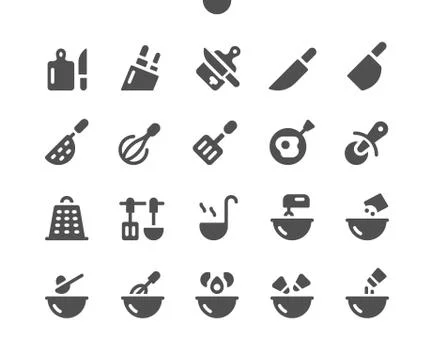 Cooking v2 UI Pixel Perfect Well-crafted Vector Solid Icons Ilustração Stock