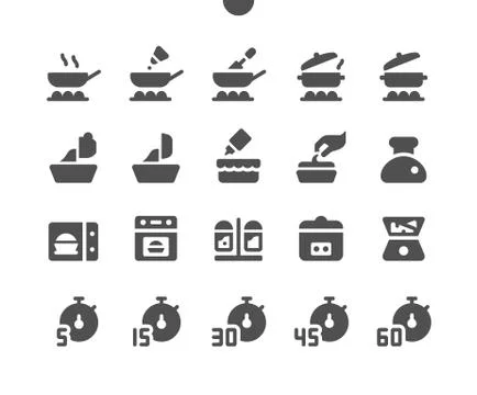Cooking v3 UI Pixel Perfect Well-crafted Vector Solid Icons Stock-Illustration