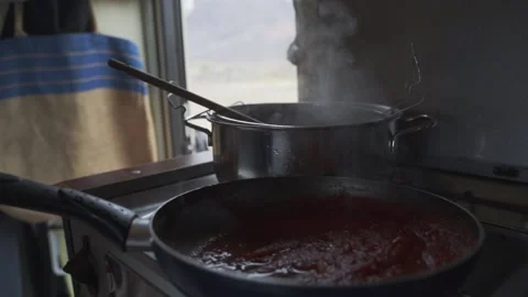 Cooking vanlife Stock Footage 234730040