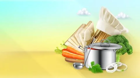 Cooking, vector background Stock Illustration