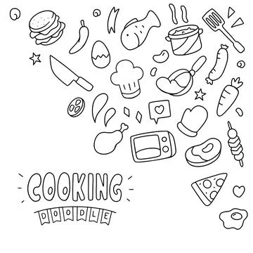 Cooking Vector illustration. Doodle design concept Stock Illustration